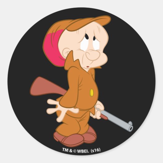 Sticker Rond ELMER FUDD™ | Pose effrayée (Devant)