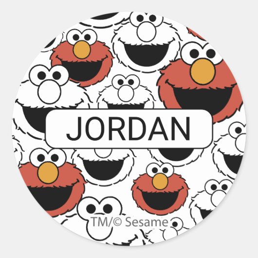 Sticker Rond Elmo Color Pop Face Pattern (Devant)
