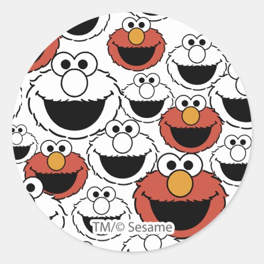 Sticker Rond Elmo Color Pop Face Pattern (Devant)