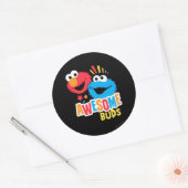 Sticker Rond Elmo et Cookie Awesome Buds (Enveloppe)