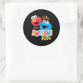 Sticker Rond Elmo et Cookie Awesome Buds (Sac)