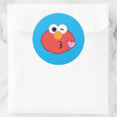 Sticker Rond Elmo Face Jeter un baiser (Sac)