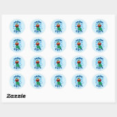 Sticker Rond Elmo Neige Mignon (Feuille)