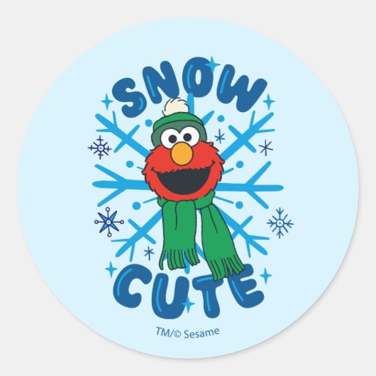 Sticker Rond Elmo Snow Cute (Devant)