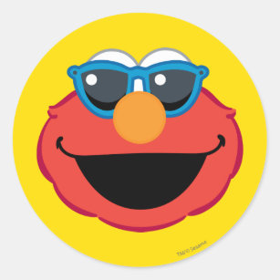 Sticker Rond Elmo visage souriant avec lunettes de soleil