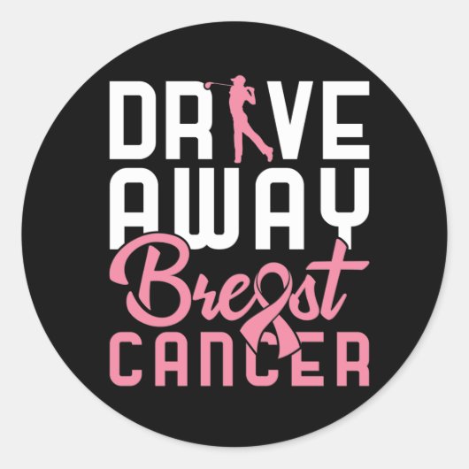 Sticker Rond Éloigner le cancer du sein (Devant)