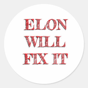 STICKER ROND ELON DOGE