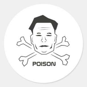Sticker Rond Elon Poison, Anti Elon Musk