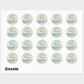 Sticker Rond Elopement Beach Wedding Thank You (Feuille)