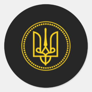 Sticker Rond Emb ukrainien du président Volodymyr Zelensky Ukra