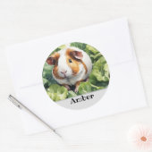 Sticker Rond emballage cadeau de nom de cobaye (Enveloppe)