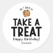 Sticker Rond Emballage de biscuits pour les friandises d'annive (Devant)