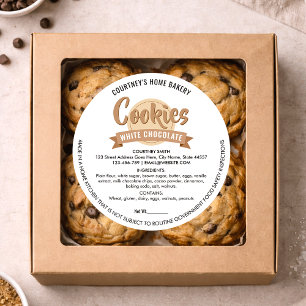 Sticker Rond Emballage de boulangerie Cottage Cookies moderne é