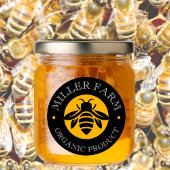 Sticker Rond Emballage de jarres de ferme de miel Queen Bee