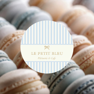 Sticker Rond Emballage de la boulangerie Bleu Français Pâtiss