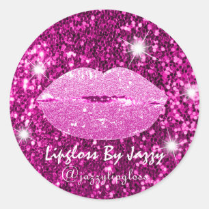 Sticker Rond Emballage de maquillage Lipgloss Parties scintilla