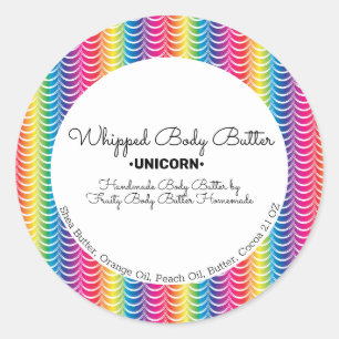 Sticker Rond Emballage de marque de bain de beurre ombre arc-en