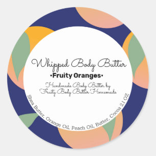 Sticker Rond Emballage de marque de bain de beurre orange gras