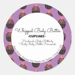 Sticker Rond Emballage de marque pour bain de beurre de Cupcake
