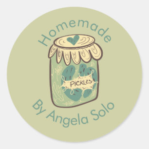 Sticker Rond Emballage d'entreprise de marque de pickles faits