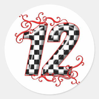 Sticker Rond emballage du numéro 12