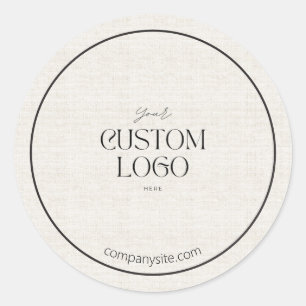 Sticker Rond Emballage Marqué Logo Entreprise Linge Simple