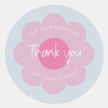 Emballage "Merci" Fleur moderne mignonne