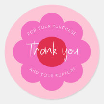 Emballage "Merci" Fleur moderne mignonne