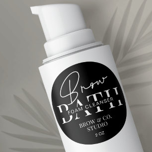 Sticker Rond Emballage minimaliste de nettoyant à bain noir