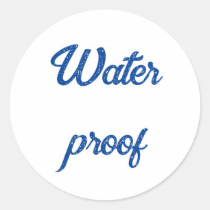 Sticker Rond Emballage Simple Bleu Étanche aux Éclaboussures