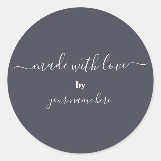 Sticker Rond Emballage simple et élégant fait main (Devant)