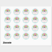 Sticker Rond Emballage Whimsical Rainbow et Cupcakes boulangeri (Feuille)