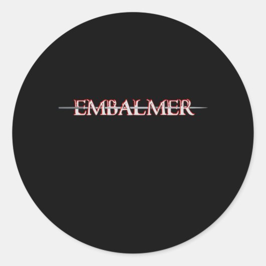 Sticker Rond Embalmer Death Profession Funeral Director Don (Devant)