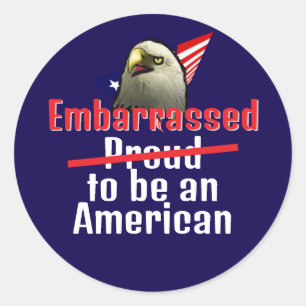 Sticker Rond Embarrassé d'être un Américain