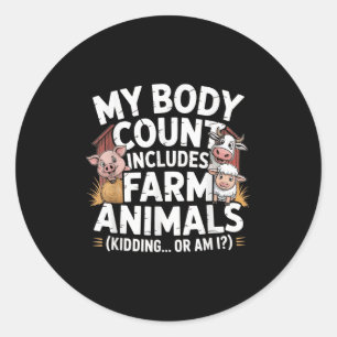Sticker Rond Embarrasser le mème fermier de chemise agricole in