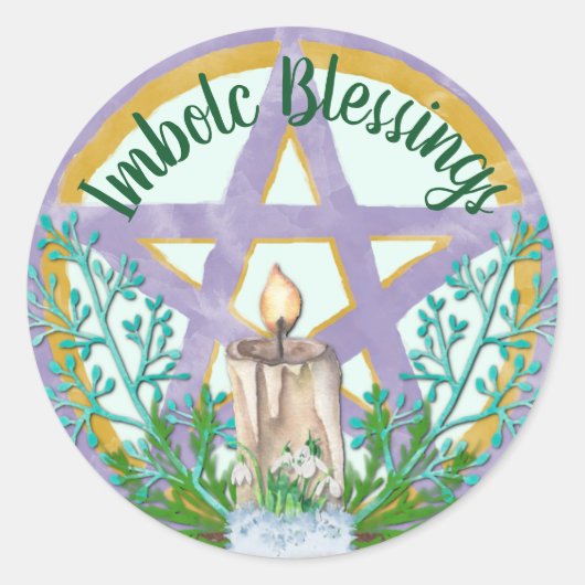 Sticker Rond Embauches Céltic Wicca Pentacle (Devant)