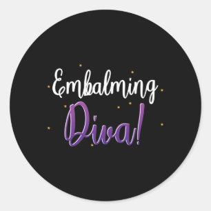Sticker Rond Embaumeur Homme Embaumement Fille Diva Femme Gouve
