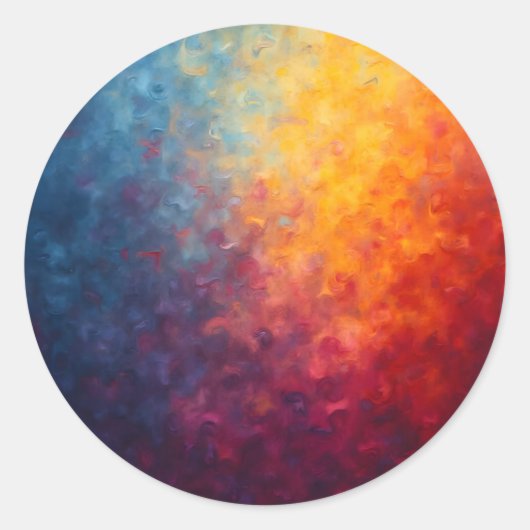 Sticker Rond Ember Fade – Ronde Classique d'Art de Feu Abstrait (Devant)