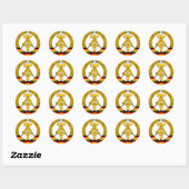 Sticker Rond Emblem der DDR - Emblème national de la RDA. (Feuille)