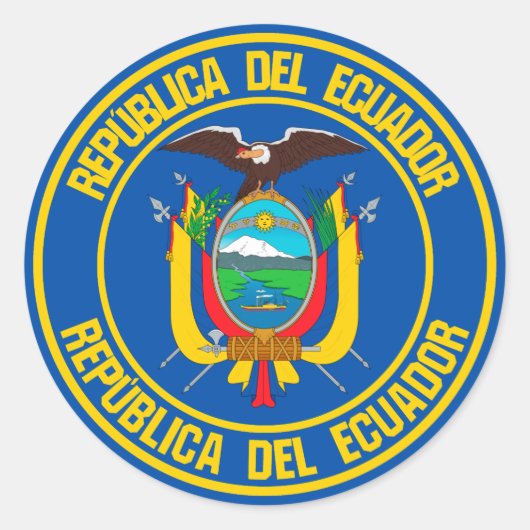 Sticker Rond Emblème autour de l'Equateur (Devant)