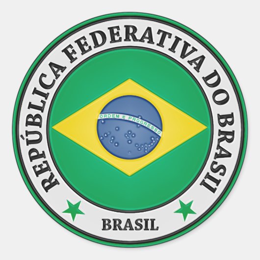 Sticker Rond Emblème Brasil Round (Devant)