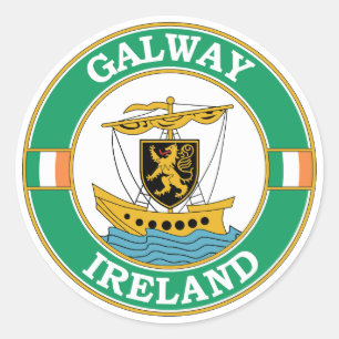 Sticker Rond Emblème circulaire Galway Irlande