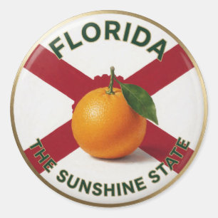 Sticker Rond Emblème Citrus Orange de Floride 🍊