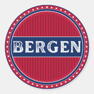 Sticker Rond Emblème de Bergen City Pride – Identité norvégienn