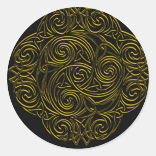 Sticker Rond Emblème de Celtic d'or