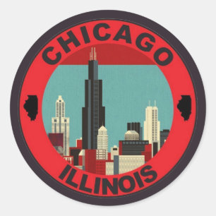 Sticker Rond Emblème de Chicago