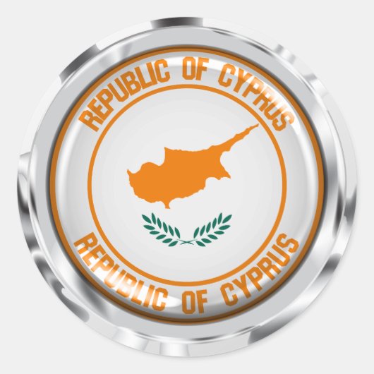 Sticker Rond Emblème de Chypre (Devant)