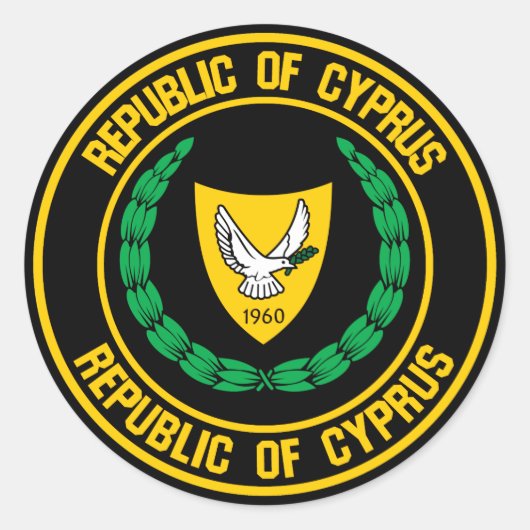 Sticker Rond Emblème de Chypre (Devant)