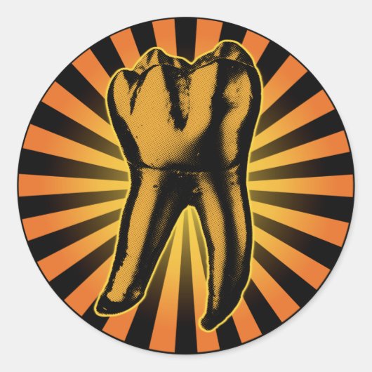 Sticker Rond Emblème de dent graphique (Devant)