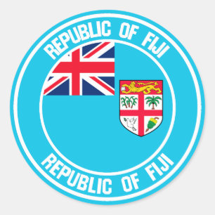 Sticker Rond Emblème de Fidji Round